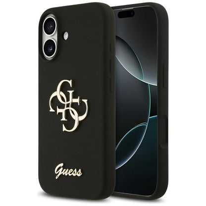Ovitek za Apple iPhone 17, Guess, Big 4G Script, črn