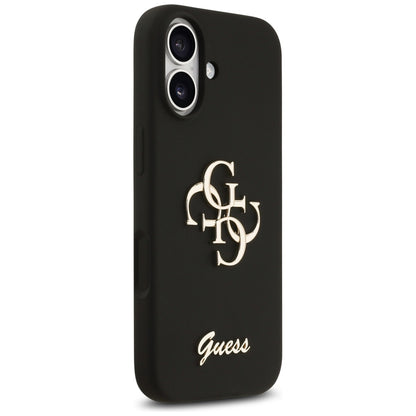 Ovitek za Apple iPhone 17, Guess, Big 4G Script, črn