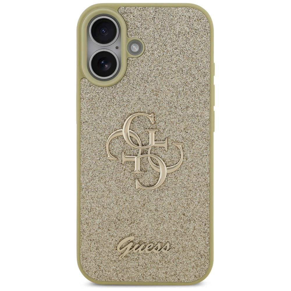 Ovitek za Apple iPhone 17, Guess, Fixed Glitter Big 4G, Zlat
