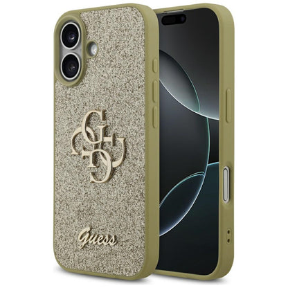 Ovitek za Apple iPhone 17, Guess, Fixed Glitter Big 4G, Zlat