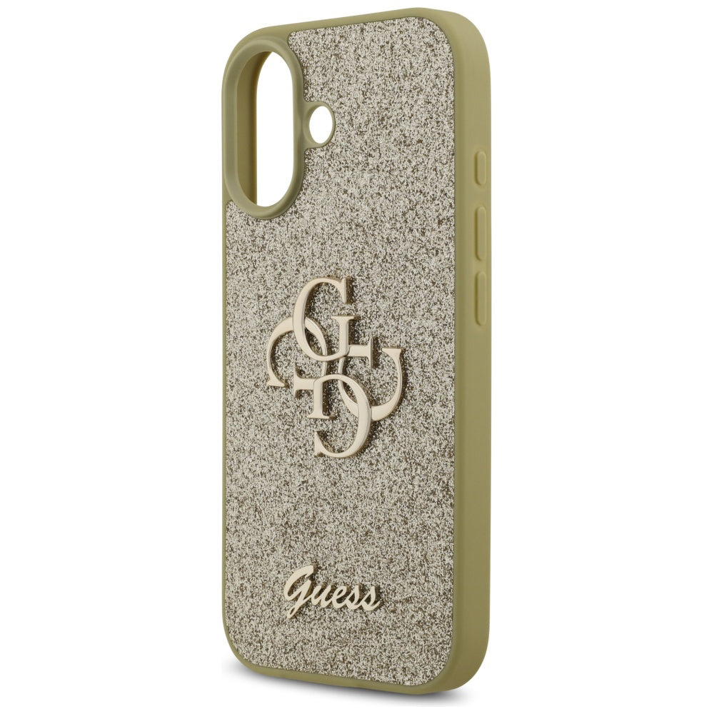 Ovitek za Apple iPhone 17, Guess, Fixed Glitter Big 4G, Zlat