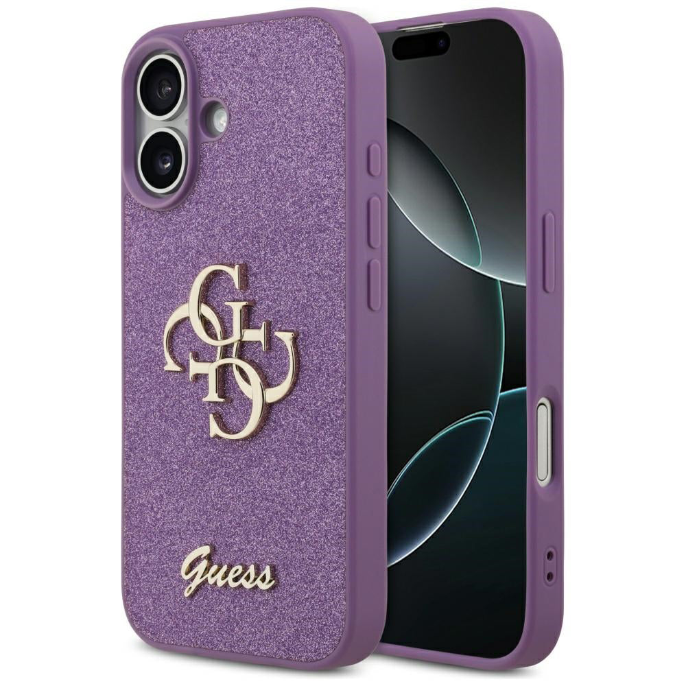 Ovitek za Apple iPhone 17, Guess, Fixed Glitter Big 4G, Vijolična