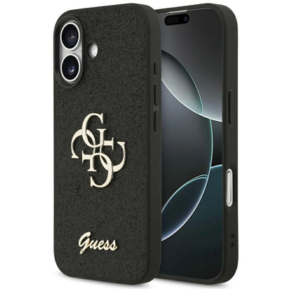Ovitek za Apple iPhone 17, Guess, Fixed Glitter Big 4G, Črn