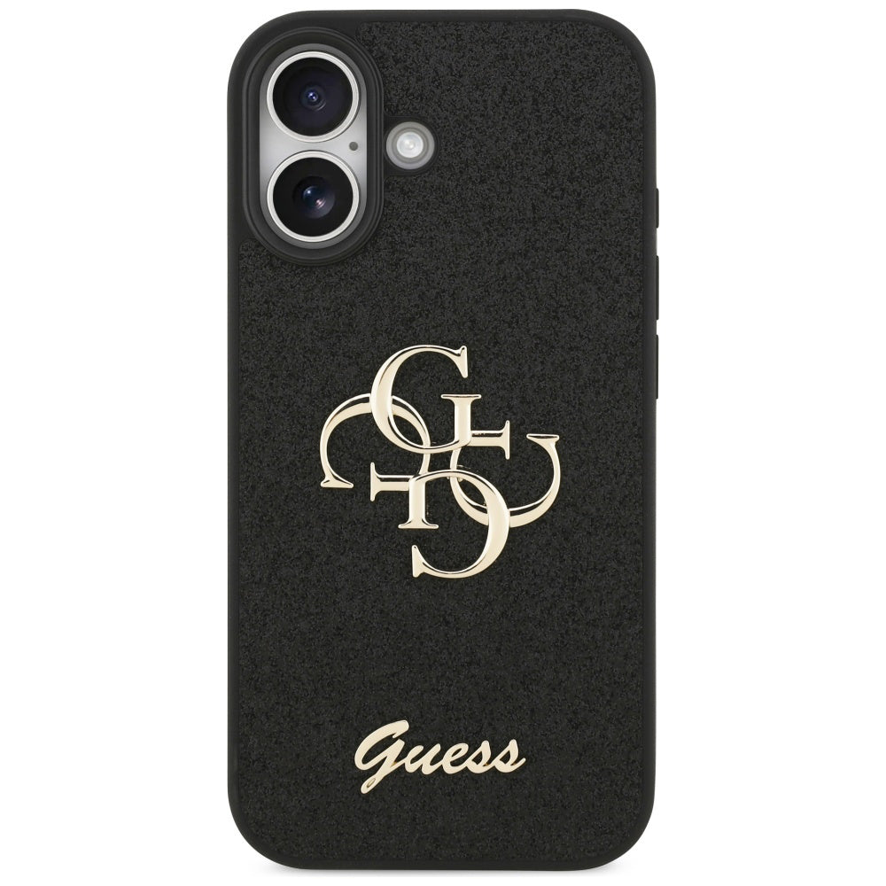 Ovitek za Apple iPhone 17, Guess, Fixed Glitter Big 4G, Črn