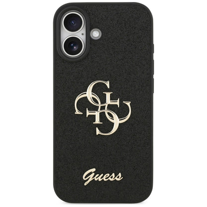 Ovitek za Apple iPhone 17, Guess, Fixed Glitter Big 4G, Črn
