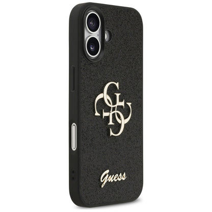 Ovitek za Apple iPhone 17, Guess, Fixed Glitter Big 4G, Črn