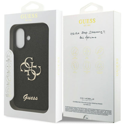 Ovitek za Apple iPhone 17, Guess, Fixed Glitter Big 4G, Črn