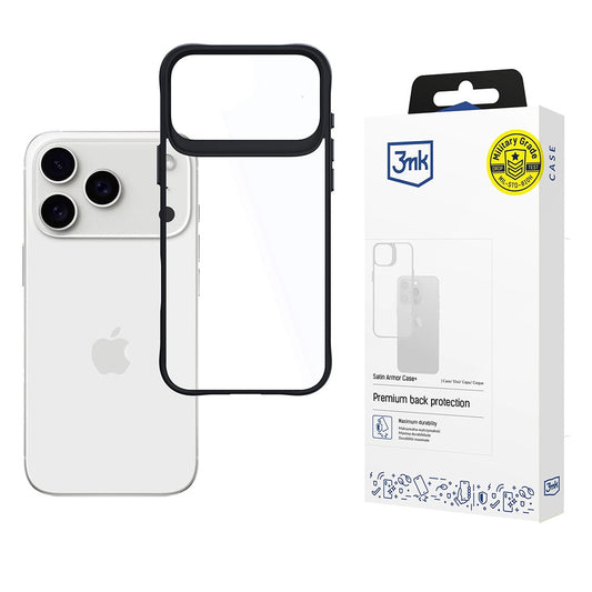 Case for Apple iPhone 17 Pro, 3MK, Satin Armor Case+, Black
