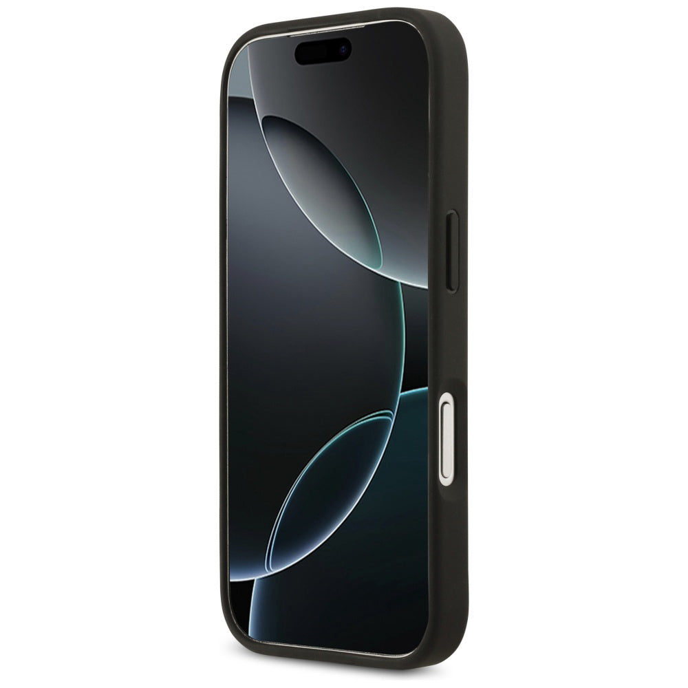 Ovitek za Apple iPhone 17 Pro, Guess, 4G Grained Roses Big Logo, črn