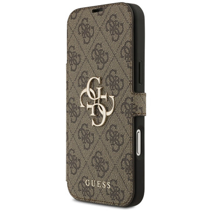 Ovitek za Apple iPhone 17 Pro, Guess, 4G Metal Logo, rjava