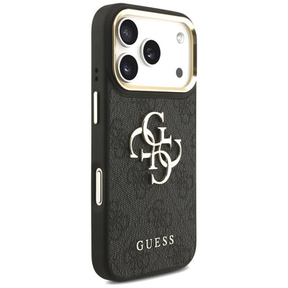 Ovitek za Apple iPhone 17 Pro, Guess, Big 4G Classic Logo with Big Strap, črn