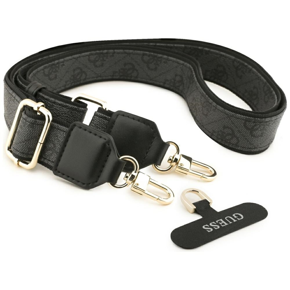 Ovitek za Apple iPhone 17 Pro, Guess, Big 4G Classic Logo with Big Strap, črn