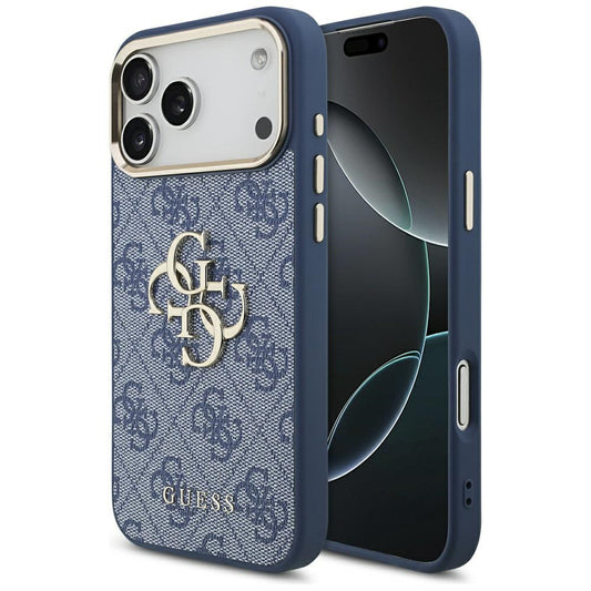 Ovitek za Apple iPhone 17 Pro, Guess, Big 4G Logo Classic, Zlato modra
