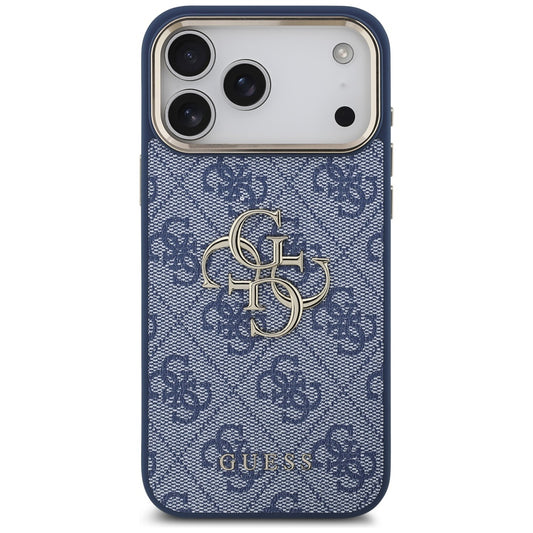 Ovitek za Apple iPhone 17 Pro, Guess, Big 4G Logo Classic, Zlato modra