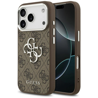 Ovitek za Apple iPhone 17 Pro, Guess, Big 4G Logo Classic, Srebrno rjava
