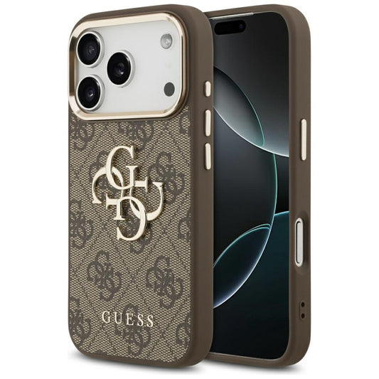Ovitek za Apple iPhone 17 Pro, Guess, Big 4G Logo Classic, Zlato rjava