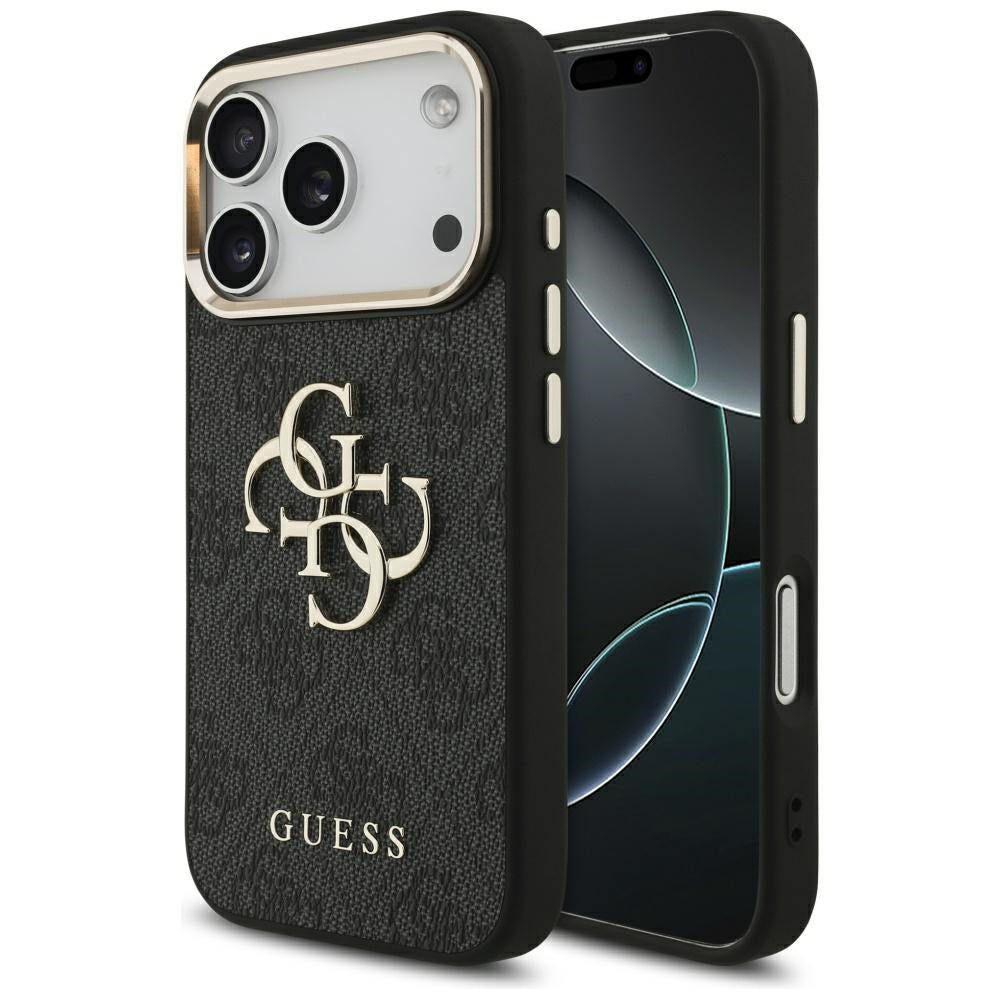 Ovitek za Apple iPhone 17 Pro, Guess, Big 4G Logo Classic, Črno Zlat