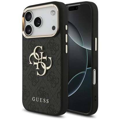 Ovitek za Apple iPhone 17 Pro, Guess, Big 4G Logo Classic, Črno Zlat