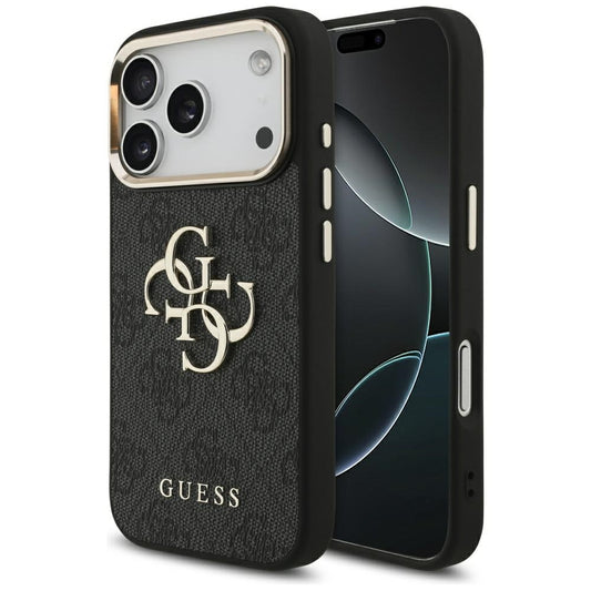 Ovitek za Apple iPhone 17 Pro, Guess, Big 4G Logo Classic, Črno Zlat