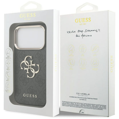Ovitek za Apple iPhone 17 Pro, Guess, Big 4G Logo Classic, Črno Zlat