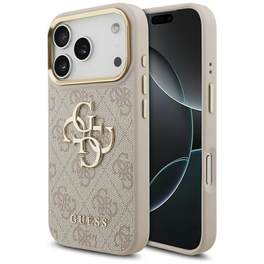 Ovitek za Apple iPhone 17 Pro, Guess, Big 4G Logo Classic, Zlato roza