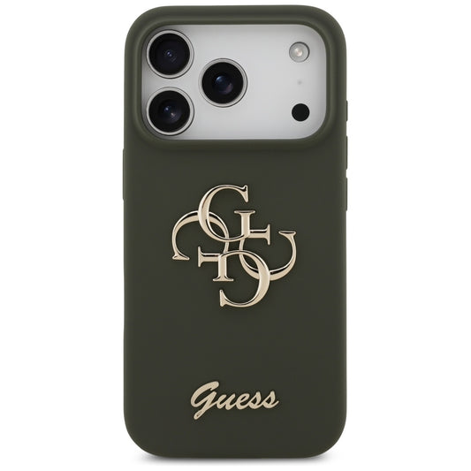 Ovitek za Apple iPhone 17 Pro, Guess, Big 4G Script, Kaki