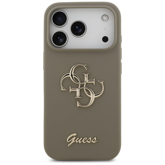 Ovitek za Apple iPhone 17 Pro, Guess, Big 4G Script, rjava
