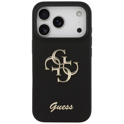 Ovitek za Apple iPhone 17 Pro, Guess, Big 4G Script, črn