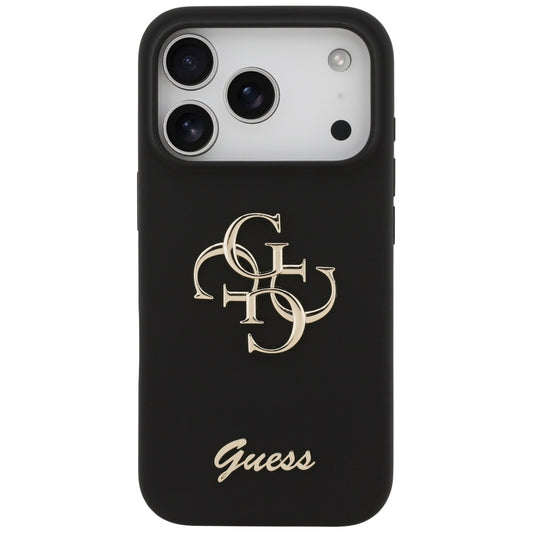 Ovitek za Apple iPhone 17 Pro, Guess, Big 4G Script, črn