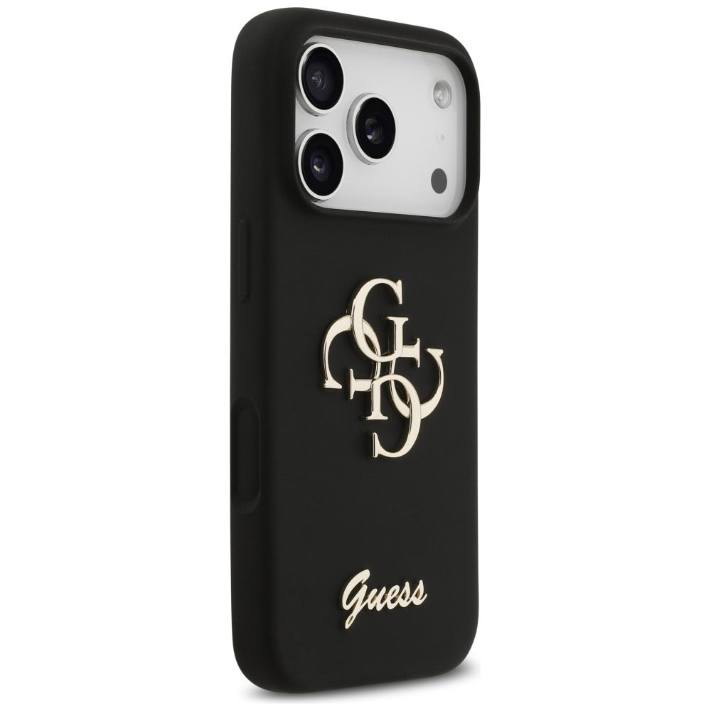 Ovitek za Apple iPhone 17 Pro, Guess, Big 4G Script, črn