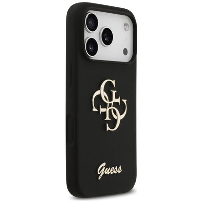 Ovitek za Apple iPhone 17 Pro, Guess, Big 4G Script, črn
