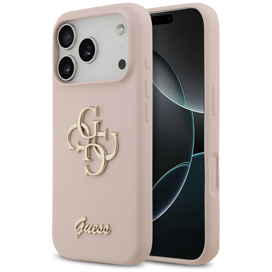 Ovitek za Apple iPhone 17 Pro, Guess, Big 4G Script, Svetlo roza