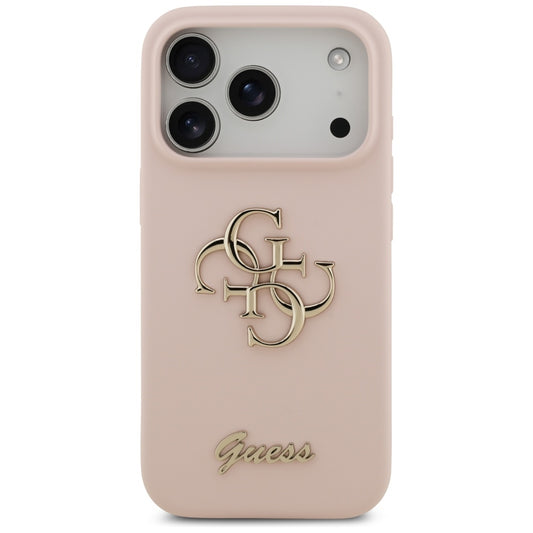 Ovitek za Apple iPhone 17 Pro, Guess, Big 4G Script, Svetlo roza