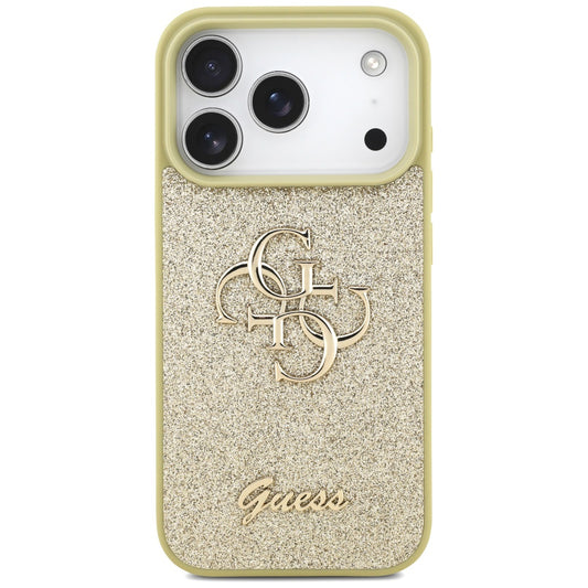 Ovitek za Apple iPhone 17 Pro, Guess, Fixed Glitter Big 4G, Zlat