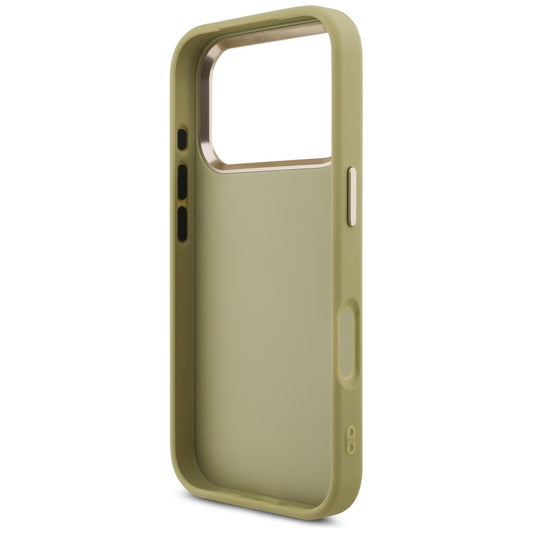Ovitek za Apple iPhone 17 Pro, Guess, Fixed Glitter Big 4G Metal Frame, Zlat