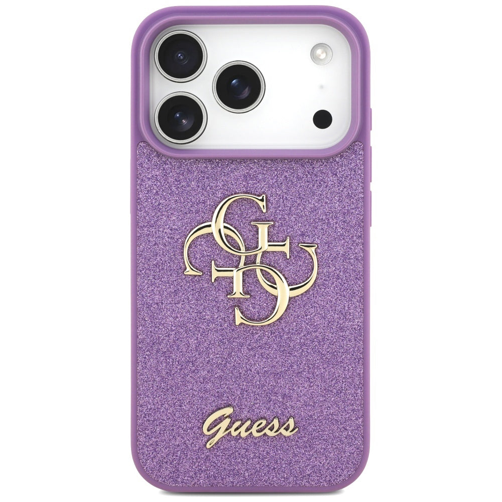Ovitek za Apple iPhone 17 Pro, Guess, Fixed Glitter Big 4G, Vijolična