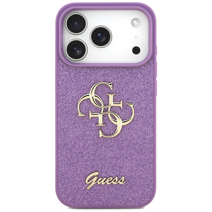 Ovitek za Apple iPhone 17 Pro, Guess, Fixed Glitter Big 4G, Vijolična