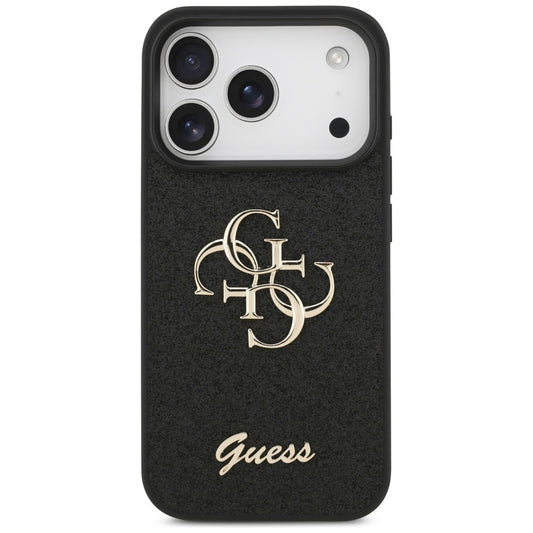Ovitek za Apple iPhone 17 Pro, Guess, Fixed Glitter Big 4G, črn