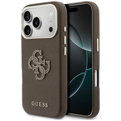 Ovitek za Apple iPhone 17 Pro, GUESS, Resin Logo, Rjava