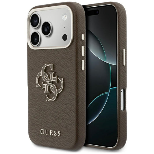 Ovitek za Apple iPhone 17 Pro, GUESS, Resin Logo, Rjava