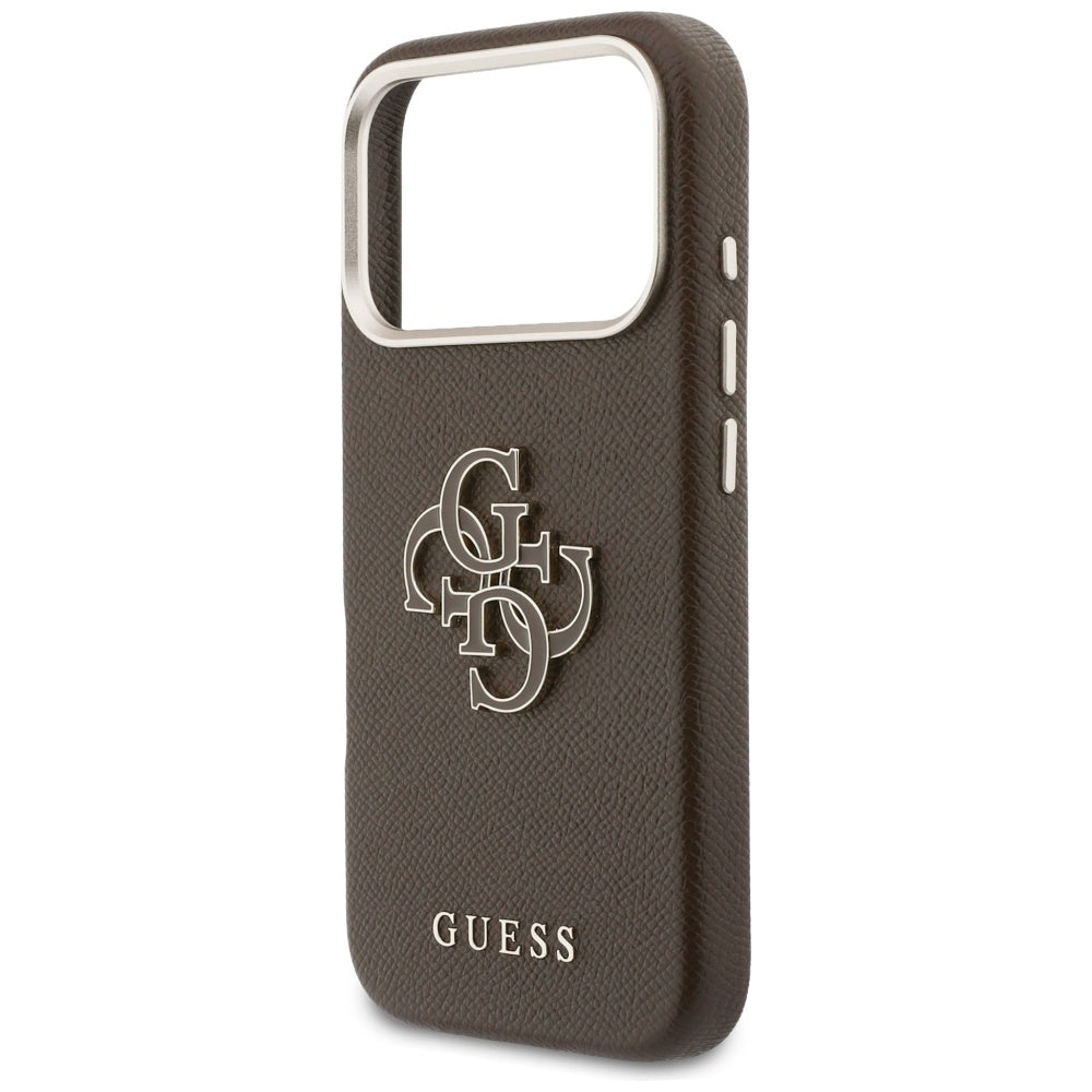 Ovitek za Apple iPhone 17 Pro, GUESS, Resin Logo, Rjava