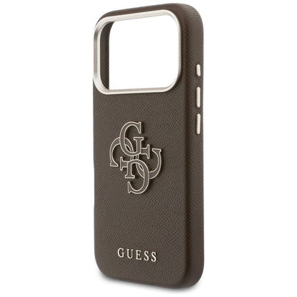 Ovitek za Apple iPhone 17 Pro, GUESS, Resin Logo, Rjava