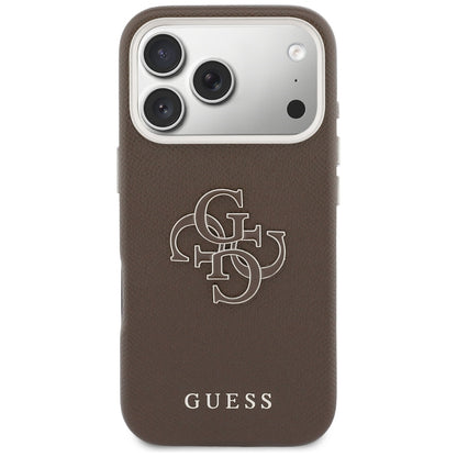 Ovitek za Apple iPhone 17 Pro, GUESS, Resin Logo, Rjava