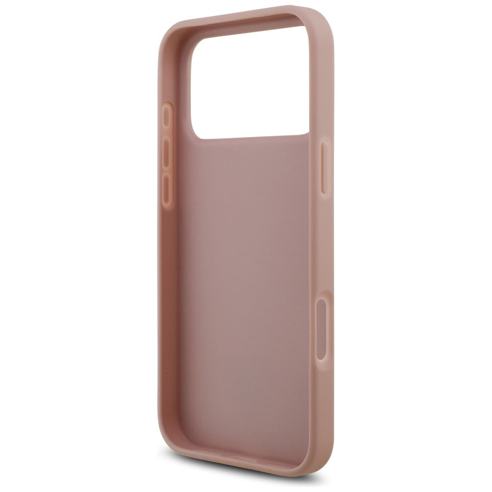 Ovitek za Apple iPhone 17 Pro, Guess, Rhinestone Triangle Logo, Roza
