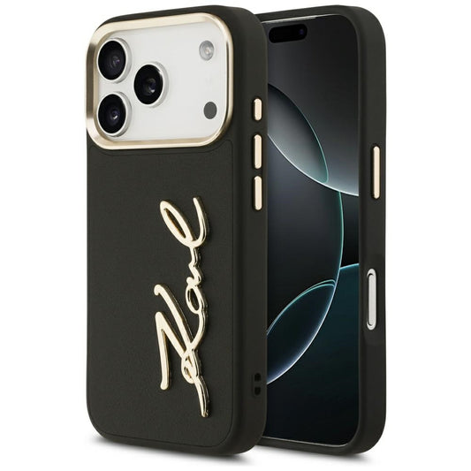 Ovitek za Apple iPhone 17 Pro, Karl Lagerfeld, Script Logo, Črn