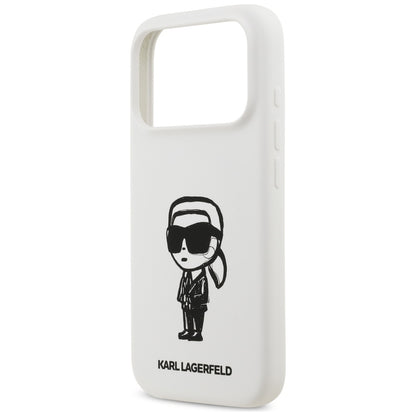 Ovitek za Apple iPhone 17 Pro, Karl Lagerfeld, Sketch and Logo Karl, Bela