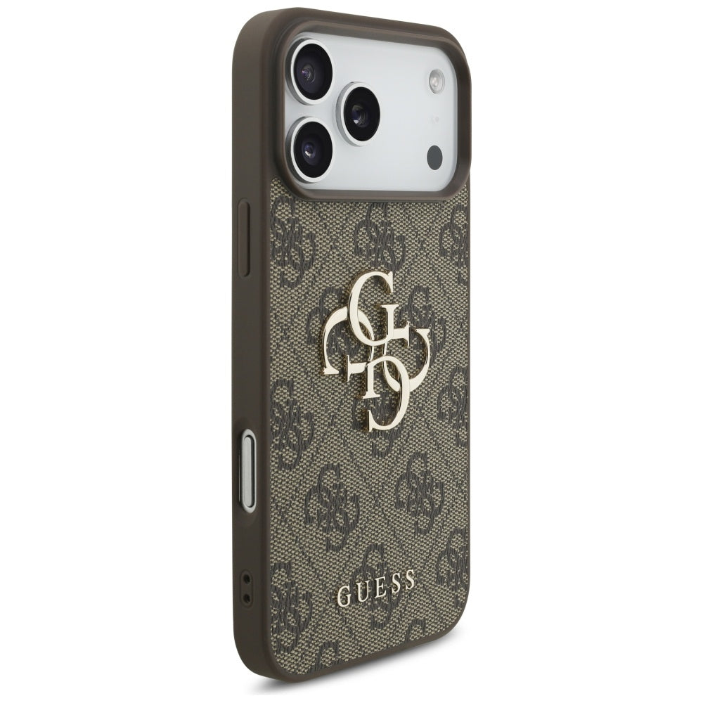 Ovitek za Apple iPhone 17 Pro Max, Guess, 4G Classic Logo with Pearl Strap, rjava