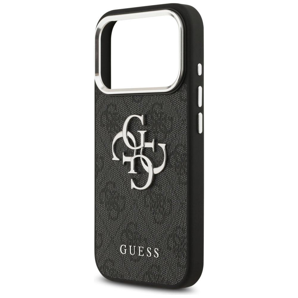 Ovitek za Apple iPhone 17 Pro Max, Guess, Big 4G Logo Classic, Črno Srebrn