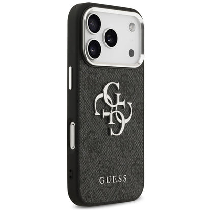 Ovitek za Apple iPhone 17 Pro Max, Guess, Big 4G Logo Classic, Črno Srebrn