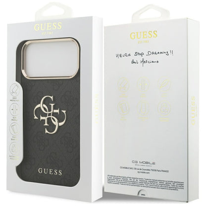 Ovitek za Apple iPhone 17 Pro Max, Guess, Big 4G Logo Classic, Črno Zlat
